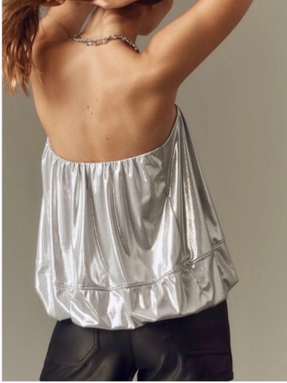 NWT Maeve Shine Strapless Bubble Top Size Small
